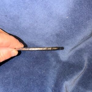 Stamped Thin Metal Bangle Bracelet - Silver Tone